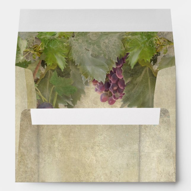Enveloppes Élégant vignoble rustique Vignoble Mariage d'autom (Dos (Bas))