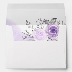Enveloppes Elégante Fleurs violettes Pastel pour 5x7 Invitati