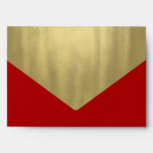 Enveloppes Élégante huile rouge or (Devant)