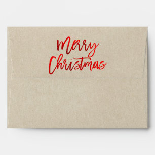 Enveloppes Elégante Joyeux Noël Rouge Foil Carte de vacances