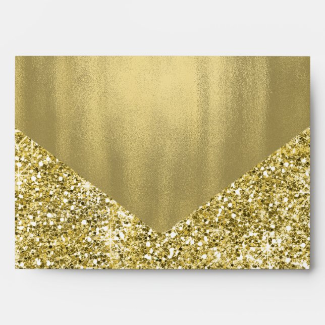 Enveloppes Élégante Parties scintillant d'or Faux (Devant)