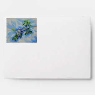 Enveloppes Elégante peinture à l'aquarelle de bleuet