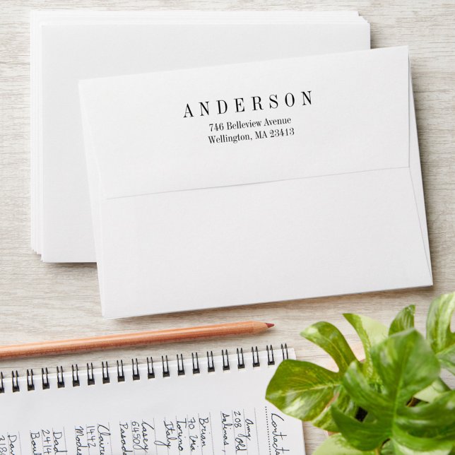 Enveloppes élégantes 5 x 7 avec adresse de retour (Créateur téléchargé)