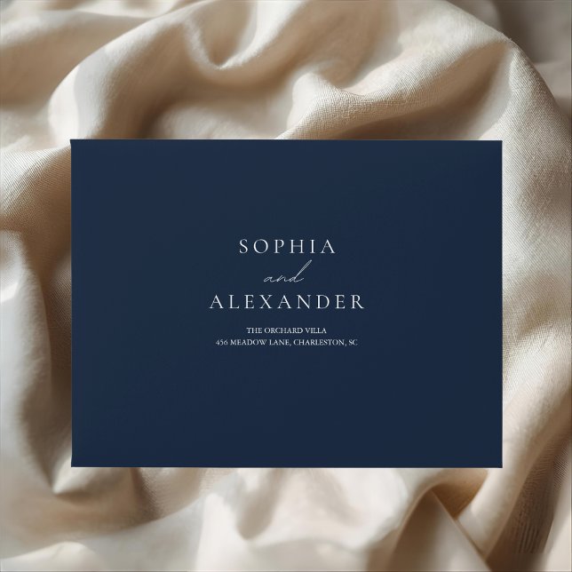 Enveloppes élégantes de Mariage bleu marine | Mini (Créateur téléchargé)