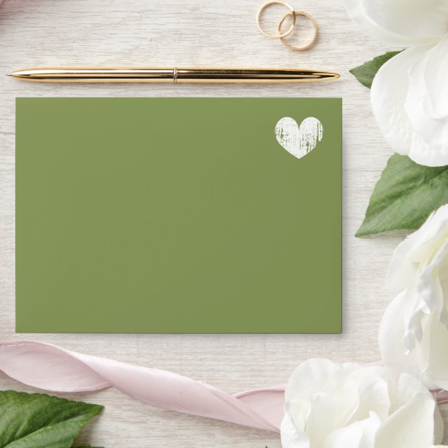 Enveloppes élégantes de mariage vert mousse avec c (Wedding)