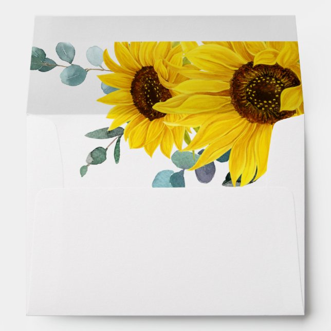 Enveloppes élégantes d'invitation au tournesol (Dos (Bas))