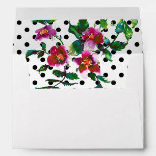 Enveloppes Élégantes fleurs sauvages rose foncé aquarelle mod