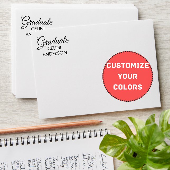 Enveloppes élégantes - Noir & Blanc (Elegant Graduation Envelopes - Black & White Foil Accent)