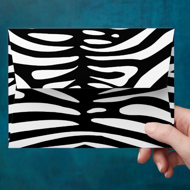 Enveloppes en bande Zèbre noir et blanc (Hand)
