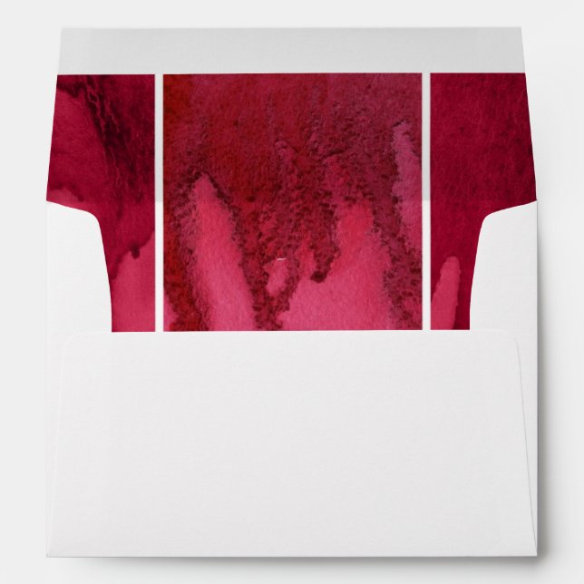 Enveloppes Ensemble d'abrégé sur rouge aquarelle peint à la (Dos (Bas))