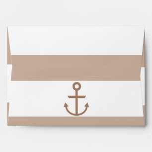 Enveloppes Envelopes d'ancrage rayées marron taupe et blanc