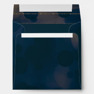 Enveloppes Envelopes d'invitation Bokeh Glam Bleu & Or