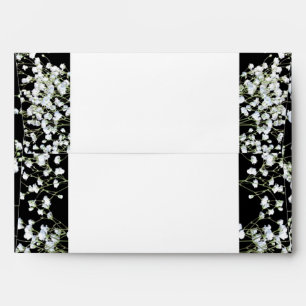 Enveloppes Envelopes floraux en souffle de bébé noir et blanc