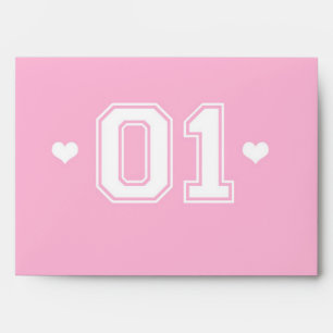 Enveloppes Envelopes Invitation Anniversaire 1ère Pink Athlet