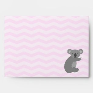 Enveloppes Envelopes pour baby shower ourson koala gris chevr