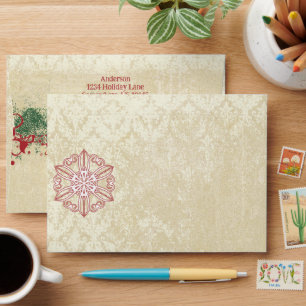 Enveloppes Envelopes vintage damas flocon de neige