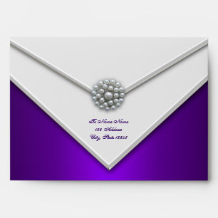 Enveloppes Envelopes Violettes Perle Blanche Violette