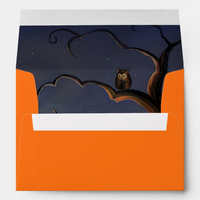 Enveloppes Enveloppe/hibou de la carte de voeux Halloween A7 (Dos (Bas))