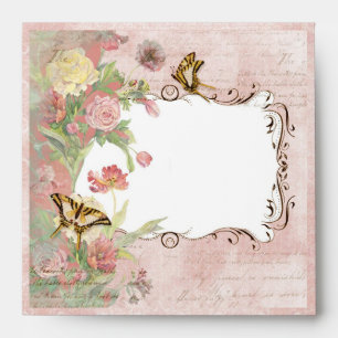 Enveloppes Épouser floral de fleurs de tulipe rose de pivoine