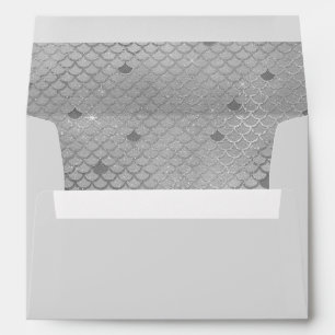 Enveloppes Éscaliers de sirènes gris argenté 5X7