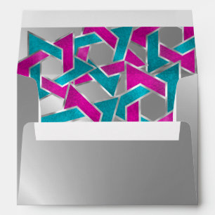 Enveloppes Etoile rose Turquoise de David Silver
