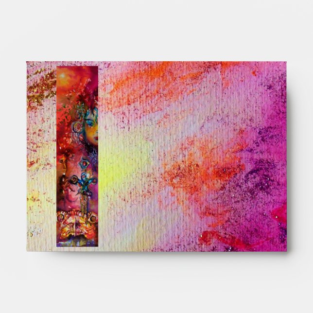 Enveloppes EXCALIBUR, rouge violet jaune rose (Devant)