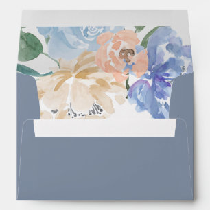 Enveloppes Faire-part de mariage de fleurs bleues poussiéreus