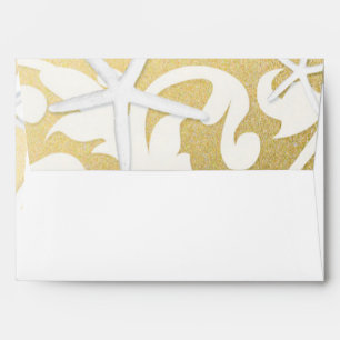 Enveloppes Faire-part de mariage de plage étoile de mer blanc