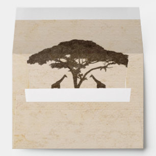 Enveloppes Faire-part de mariage deux girafes Safari africain