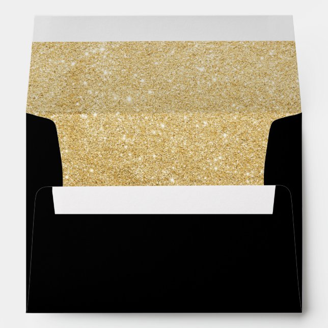 Enveloppes Faux Gold Sparkle Linke Faire-part de mariage (Dos (Bas))