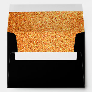 Enveloppes Faux Luxury Gold Black mariage