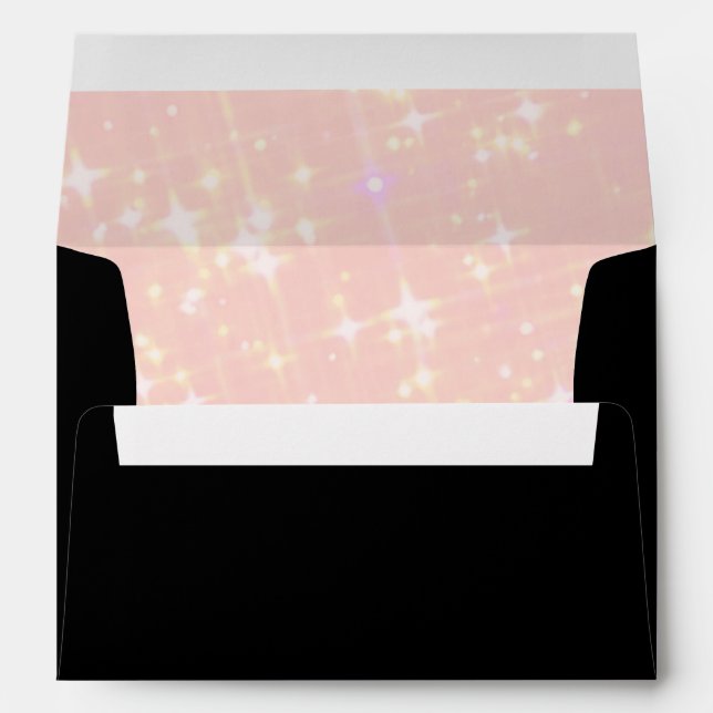 Enveloppes Faux Luxury Gold Black mariage (Dos (Bas))
