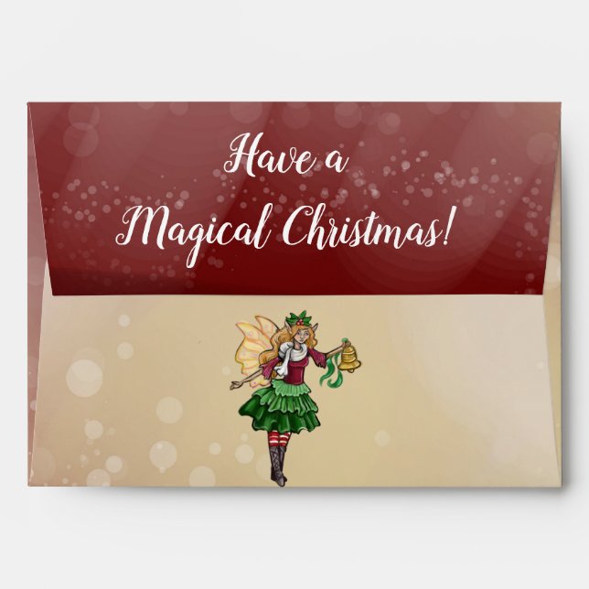 Enveloppes Fée de Noël magique (Dos (Haut rabat))