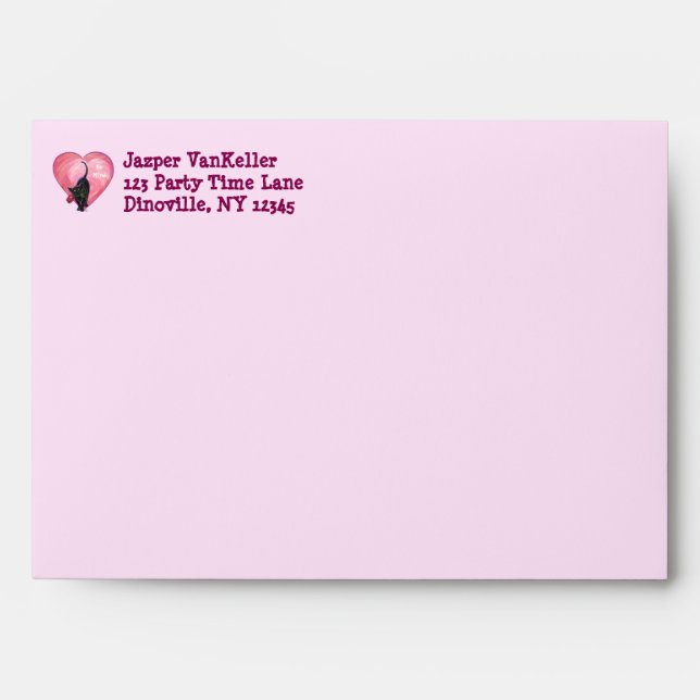 Enveloppes Fête de la Saint-Valentin au chat noir (Devant)