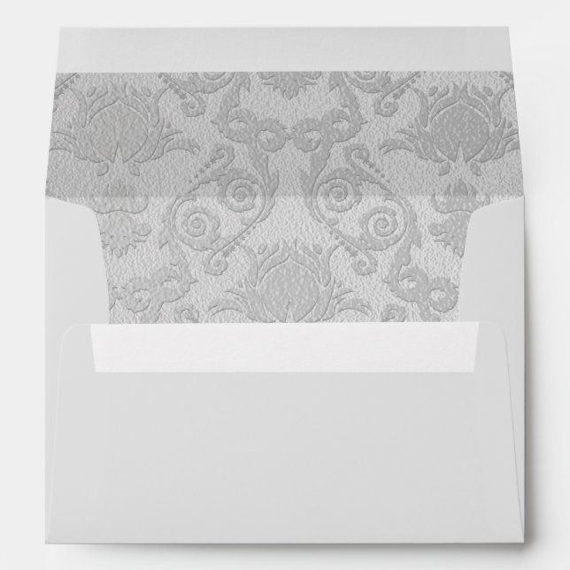 Enveloppes Fête de Noël Silver Damask (Dos (Bas))