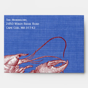 Enveloppes Fête de plage de homard marine Vintage