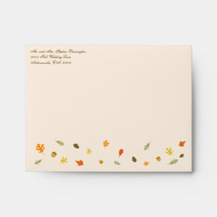 Enveloppes Feuille d'automne élégant de chute épousant