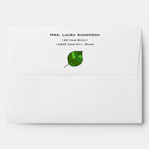 Enveloppes Feuille d'été vert avec adresse