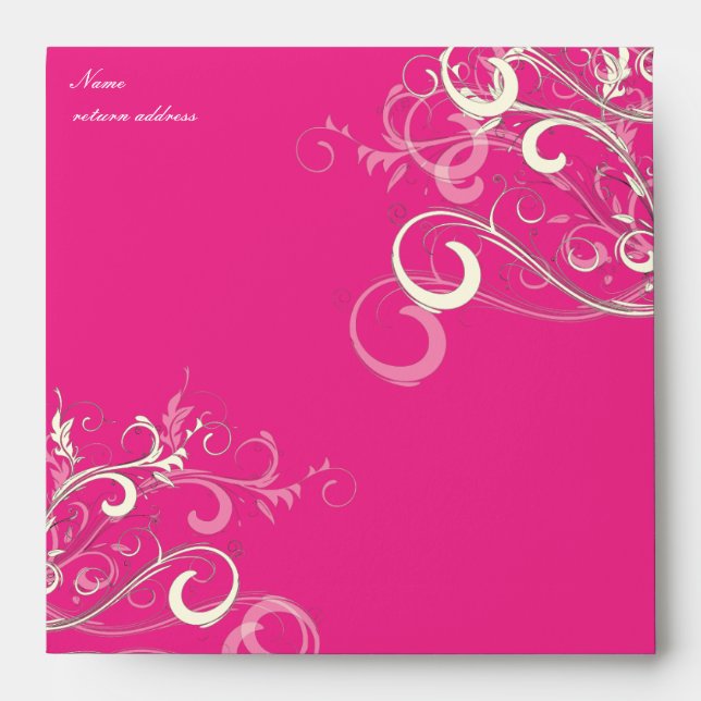 Enveloppes Fils de vanille roses chaudes, 5,25 x 5,25 (Devant)