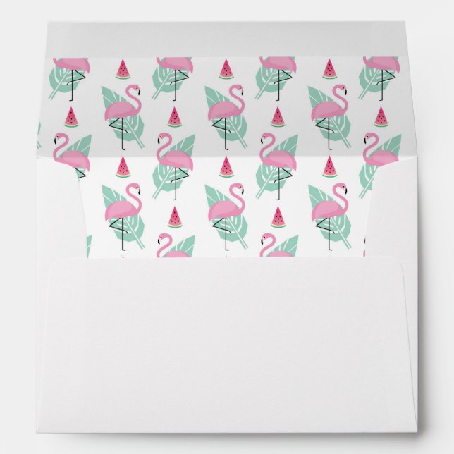 Enveloppes Flamant rose et pasmelon Pastel Motif (Dos (Bas))