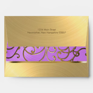 Enveloppes Flèche violet de l'orchidée Quinceanera et perruqu