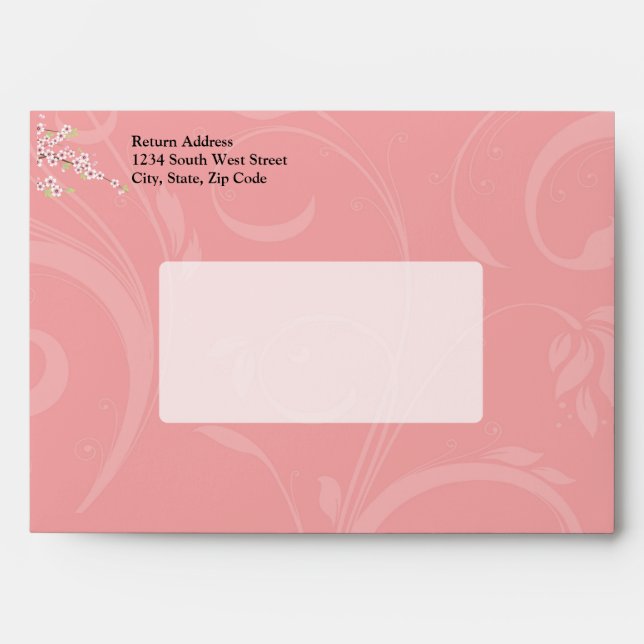 Enveloppes Fleur de cerisier rose doux (Devant)