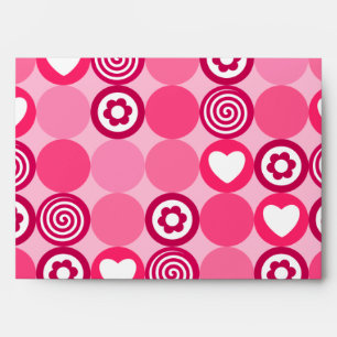 Enveloppes Fleur de coeur rose de la Saint-Valentin