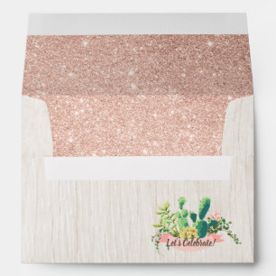 Enveloppes Fleur de désert et revêtement rose de parties