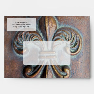 Enveloppes Fleur De Lis, Revêtement De Cuivre Âgé Imprimé