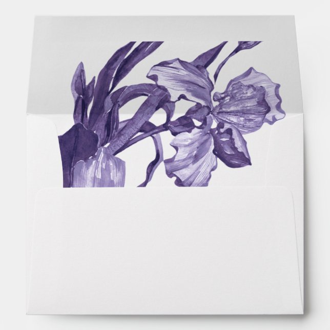 Enveloppes Fleur Iris Violet (Dos (Bas))