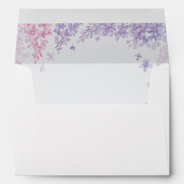 Enveloppes Fleur Lilac de printemps Mariage floral (Dos (Bas))
