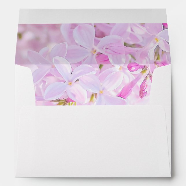 Enveloppes Fleur lilas rose (Dos (Bas))