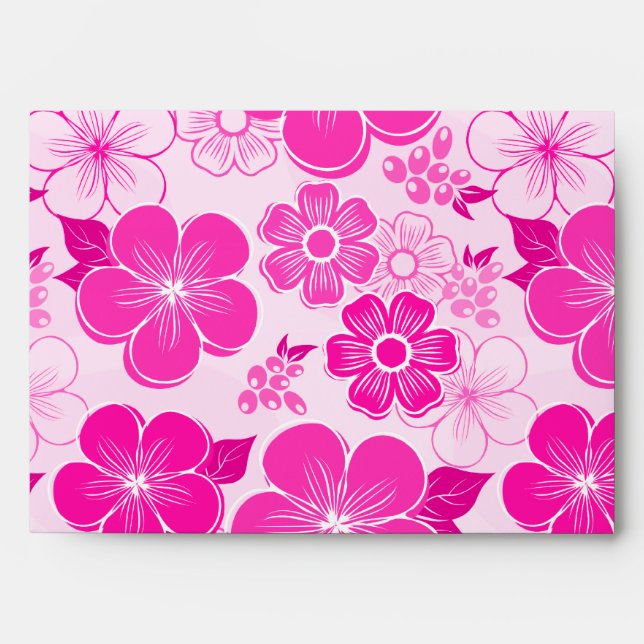 Enveloppes Fleurs Abstraites roses (Devant)