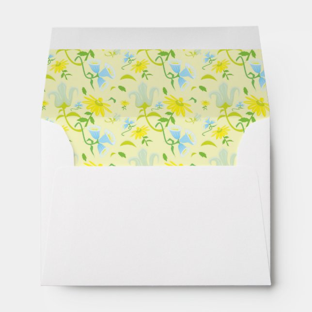 Enveloppes Fleurs bleu et jaune (Dos (Bas))